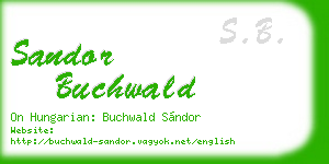sandor buchwald business card
